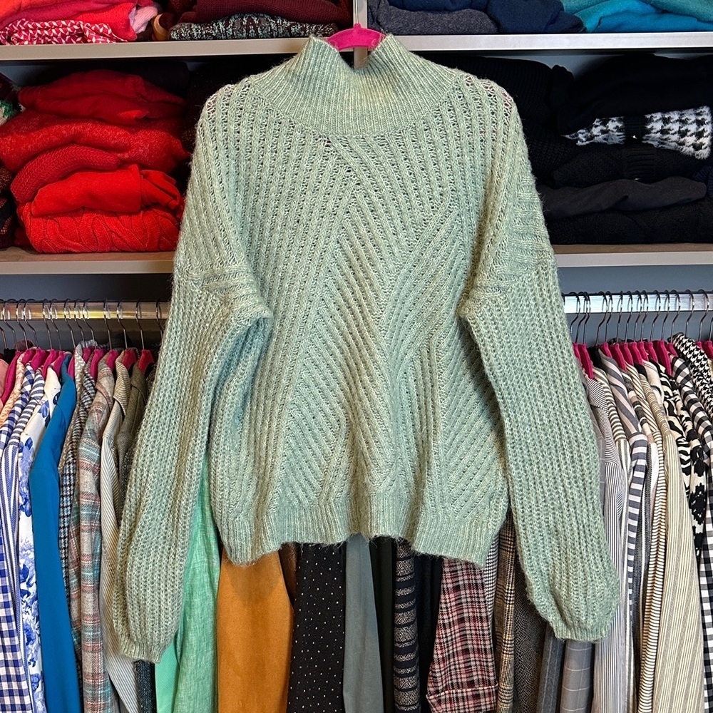 Frnch sage long sleeve mock neck oversized sweater size S/M